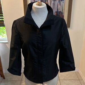CARLISLE Elegant Black Women's 100% Silk Jacket Size 4